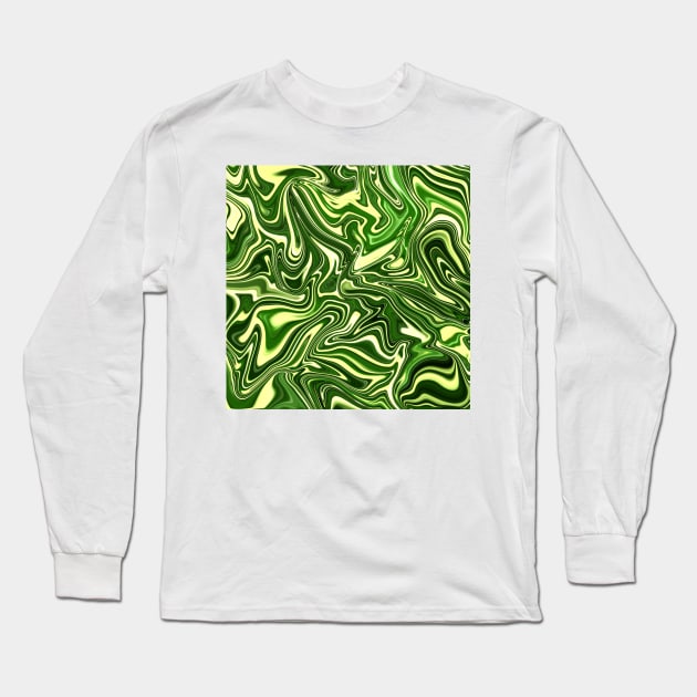 Emerald Green Marble Pattern Long Sleeve T-Shirt by antarte